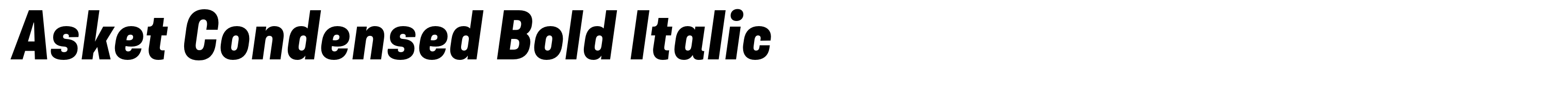 Asket Condensed Bold Italic